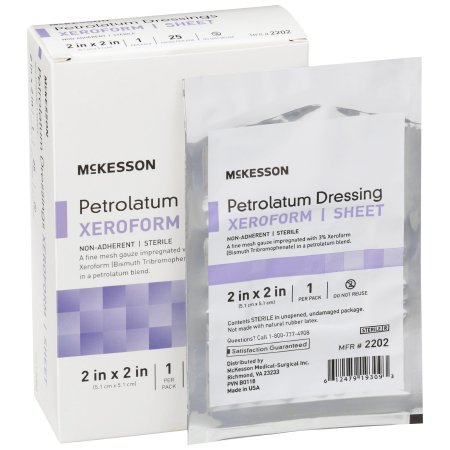 Xeroform Petrolatum Impregnated Dressing McKesson Square 2 X 2 Inch Sterile