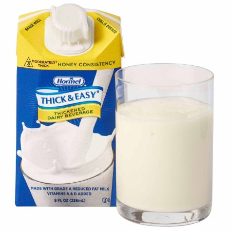 Thickened Beverage Thick & Easy® Dairy 8 oz. Carton Milk Flavor Liquid IDDSI Level 3 Moderately Thick/Liquidized