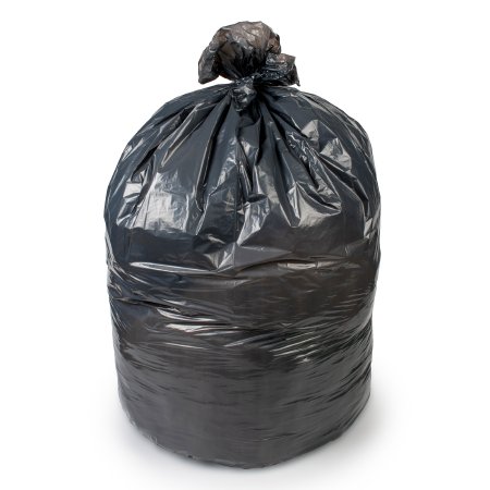 Trash Bag Colonial Bag 55 gal. Black LLDPE 0.65 mil 36 X 58 Inch X-Seal Bottom Flat Pack