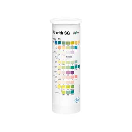 Urinalysis Reagent Chemstrip® Bilirubin, Blood, Glucose, Ketone, Leukocytes, Nitrite, pH, Protein, Specific Gravity, Urobilinogen For Urinalysis 100 per Bottle