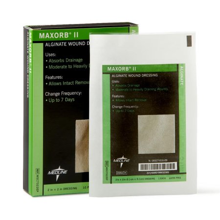 Alginate Dressing Maxorb® II 2 X 2 Inch Square