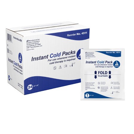 Instant Cold Pack Dynarex® General Purpose One Size Fits Most 4 X 5 Inch Plastic / Calcium Ammonium Nitrate / Water Disposable