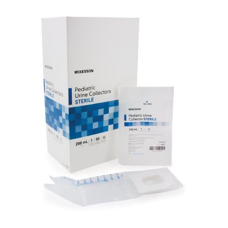 Pediatric Urine Collection Bag McKesson 200 mL (7 oz.) Adhesive Closure Unprinted Sterile