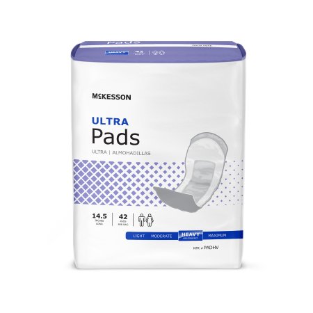 Bladder Control Pad McKesson Ultra 14-1/2 Inch Length Heavy Absorbency Polymer Core One Size Fits Most