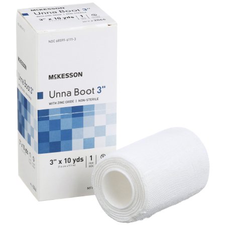 Unna Boot McKesson 3 Inch X 10 Yard Cotton Zinc Oxide NonSterile