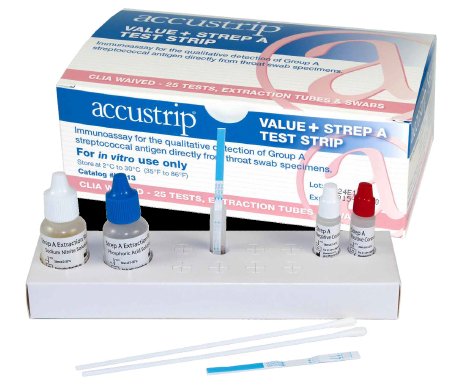 Respiratory Test Kit Accustrip Value+™ Strep A Test 25 Tests CLIA Waived