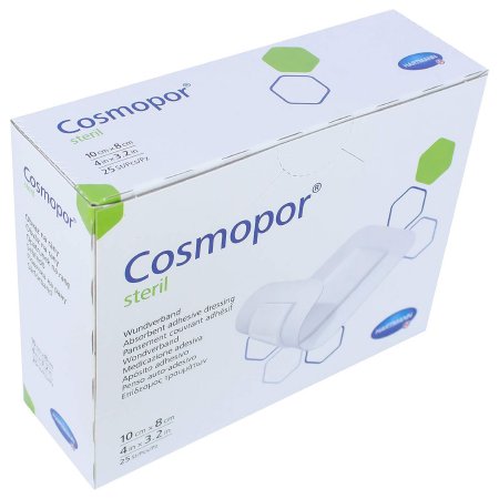 Adhesive Dressing Cosmopor® 3-1/5 X 4 Inch Nonwoven Rectangle White Sterile