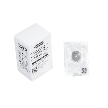 Antimicrobial Split Sponge Silverlon® Lifesaver AG™ Silver / Foam 1 Inch Disk with 4 mm Hole Diameter Sterile