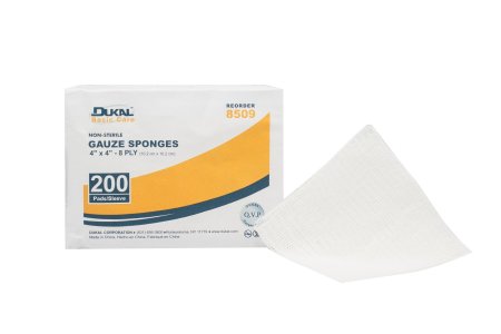 Gauze Sponge Dukal™ 4 X 4 Inch 200 per Pack NonSterile 8-Ply Square