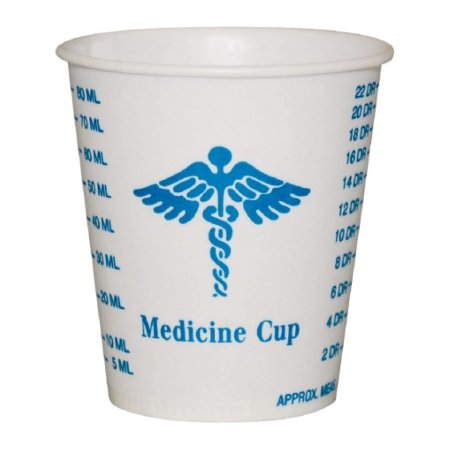 Graduated Medicine Cup Solo® 3 oz. Medical Print Wax Coated Paper Disposable