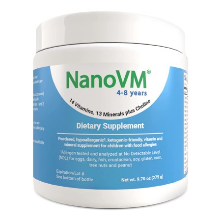 Pediatric Oral Supplement NanoVM® 4 - 8 Years 275 Gram Jar Powder Vitamins / Minerals Food Allergies