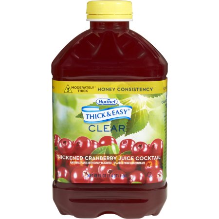 Thickened Beverage Thick & Easy® 46 oz. Bottle Cranberry Juice Cocktail Flavor Liquid IDDSI Level 3 Moderately Thick/Liquidized