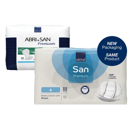 Incontinence Liner Abri-San™ Premium 25 Inch Length Moderate Absorbency Fluff / Polymer Core Level 6