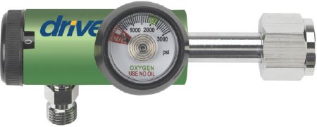 Drive™ Elongated Oxygen Regulator Click Style 0 - 15 LPM DISS Outlet CGA-870