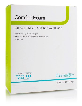 Foam Dressing ComfortFoam™ 3 X 3 Inch Without Border Film Backing Silicone Face Square Sterile
