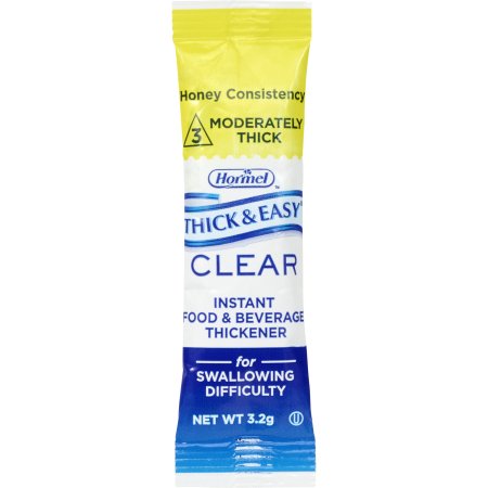 Food and Beverage Thickener Thick & Easy® Clear 3.2 Gram Individual Packet Unflavored Powder IDDSI Level 3 Moderately Thick/Liquidized