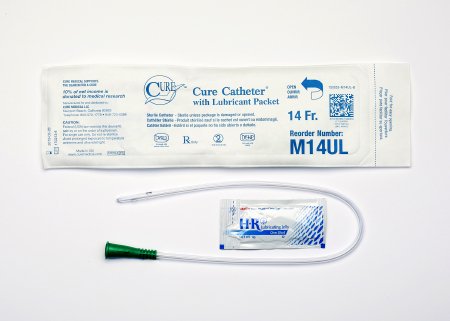 Urethral Catheter Cure Medical® Straight Tip Uncoated PVC 14 Fr. 16 Inch