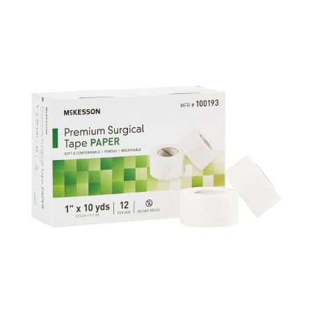 Medical Tape McKesson White 1 Inch X 10 Yard Paper NonSterile