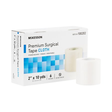 Medical Tape McKesson White 2 Inch X 10 Yard Silk-Like Cloth NonSterile