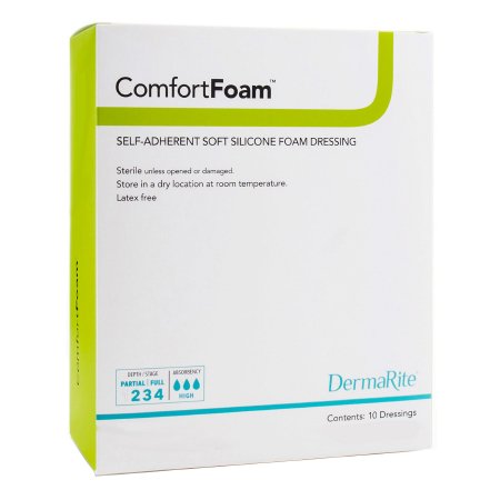 Foam Dressing ComfortFoam™ 2 X 2 Inch Without Border Film Backing Silicone Face Square Sterile