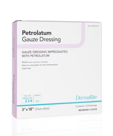 Petrolatum Impregnated Dressing DermaRite® Strip 3 X 18 Inch Sterile