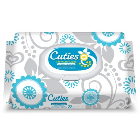 Baby Wipe Cuties® Soft Pack Aloe / Vitamin E Unscented 72 Count