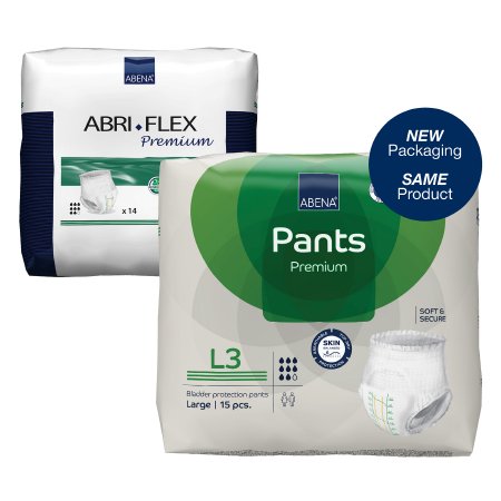 Unisex Adult Absorbent Underwear Abri-Flex™ Premium L3 Pull On with Tear Away Seams Large Disposable Heavy Absorbency