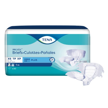Unisex Adult Incontinence Brief TENA® ProSkin™ Plus X-Small Disposable Moderate Absorbency