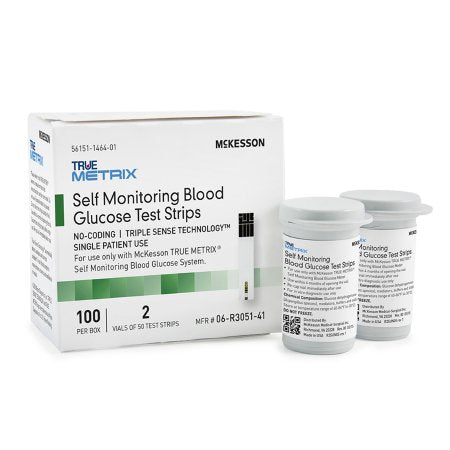 Blood Glucose Test Strips McKesson TRUE METRIX® 100 Strips per Pack
