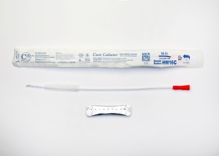 Urethral Catheter Cure Catheter™ Coude Tip Hydrophilic Coated Plastic 16 Fr. 16 Inch