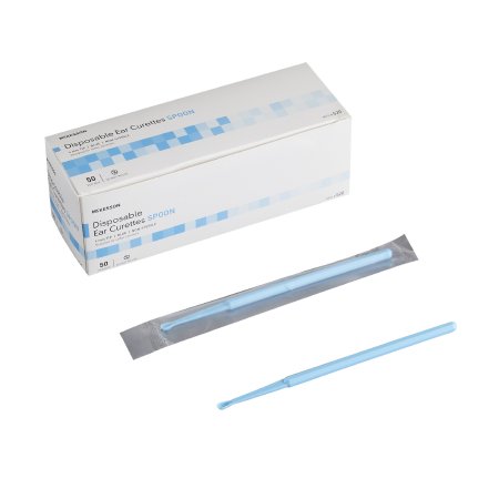 Ear Curette McKesson Handle with Grooves 4 mm Tip Curved Tip