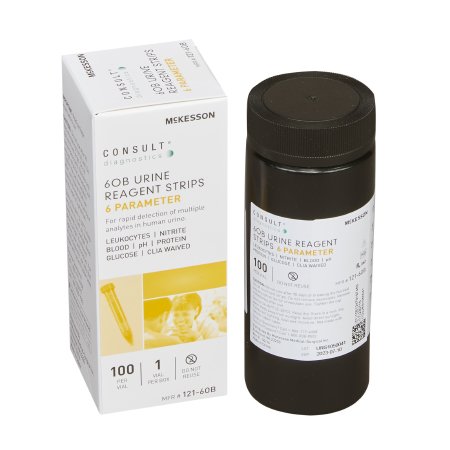 Urinalysis Reagent McKesson Consult™ Blood, Glucose, Leukocytes, Nitrite, pH, Protein For McKesson CONSULT 120 Ultra Urine Analyzer (MFR # 121-120) 100 per Bottle