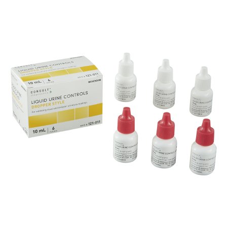 Urine Chemistry Liquid Urine Dipstick Control Solution, 2 Levels McKesson Consult™ Analyte Testing Positive Level / Negative Level 3 X 10 mL