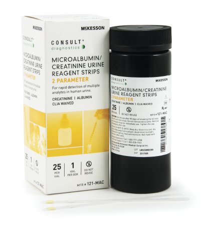 Urinalysis Reagent McKesson Consult™ Albumin, Creatinine For McKesson CONSULT 120 Ultra Urine Analyzer (MFR # 121-120) 25 per Bottle