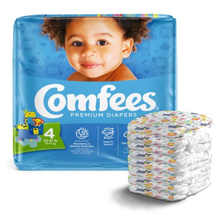 Unisex Baby Diaper Comfees® Size 4 Disposable Moderate Absorbency