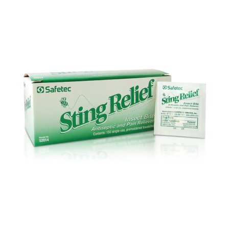 Sting and Bite Relief Safetec® Towelette Individual Packet