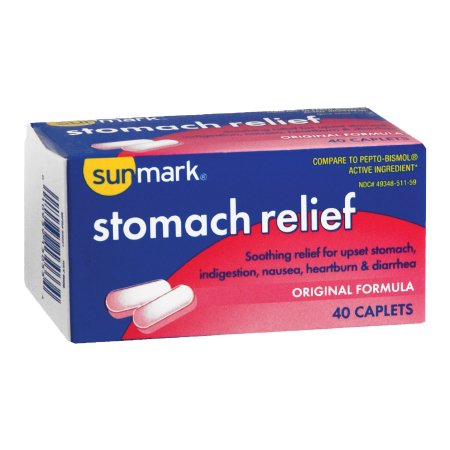 Anti-Diarrheal sunmark® 262 mg Strength Caplet 40 per Bottle