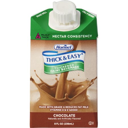 Thickened Beverage Thick & Easy® Dairy 8 oz. Carton Chocolate Flavor Liquid IDDSI Level 2 Mildly Thick