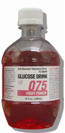 Glucose Tolerance Beverage Glucose Drink Fruit Punch 75 Gram 10 oz. per Bottle