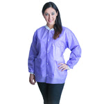 Lab Jacket FitMe™ Purple Large Hip Length 3-Layer SMS Disposable