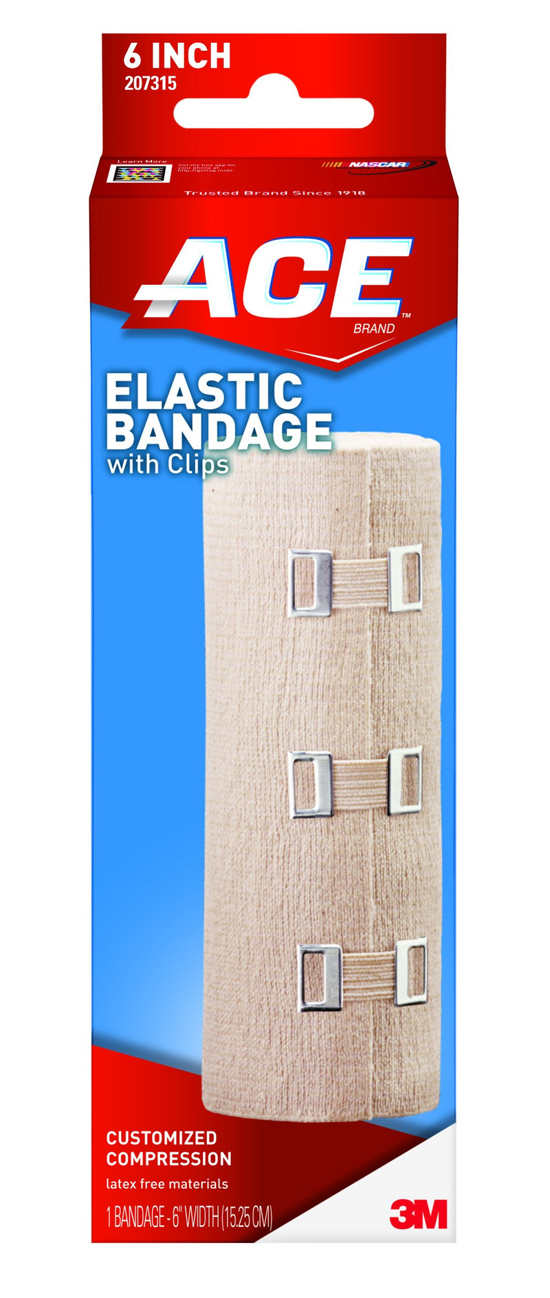 3M™ Ace™ Clip Detached Closure Elastic Bandage, 6 Inch x 5-1/3 Foot