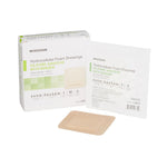 McKesson Silicone Adhesive with Border Silicone Foam Dressing, 4 x 4 Inch