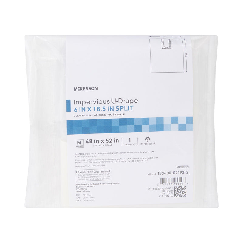 McKesson Sterile Impervious U-Drape, 52 x 48 Inch