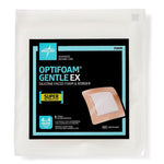 Foam Dressing Optifoam® Gentle EX 4 X 4 Inch With Border Waterproof Backing Silicone Face and Border Square Sterile