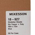 McKesson Blue Flat Stretcher Sheet, 40 x 72 Inch