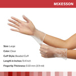 McKesson Confiderm® Vinyl Exam Glove, Large, Clear