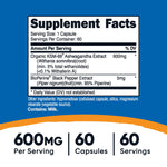 nutricost® KSM-66® Ashwagandha Root Extract and Black Pepper Extract