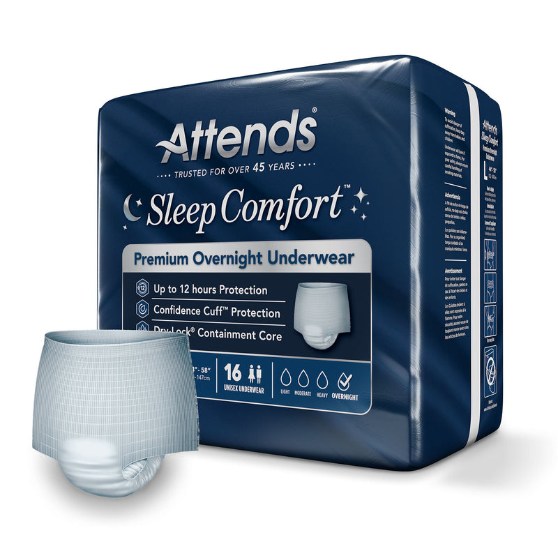 Attends® Sleep Comfort Premium Overnight Underwear, Large, 44 – 58 Inches