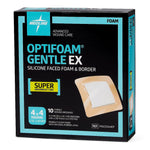 Foam Dressing Optifoam® Gentle EX 4 X 4 Inch With Border Waterproof Backing Silicone Face and Border Square Sterile