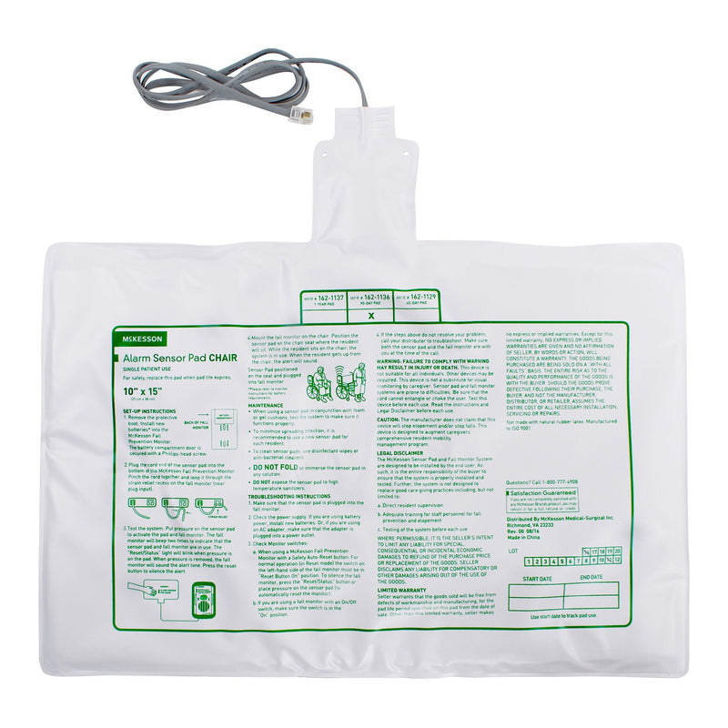 McKesson Chair Alarm Sensor Pad, 10 x 15 Inch
